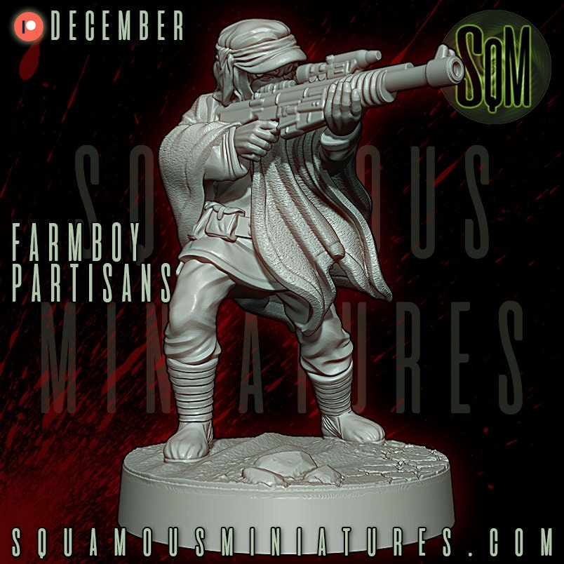 Farmboy Partisans - set of 7 (Sculpted by Squamous Miniatures)