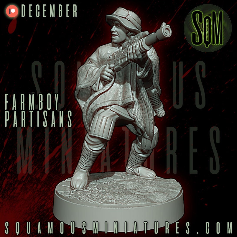 Farmboy Partisans - set of 7 (Sculpted by Squamous Miniatures)