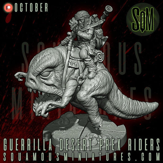 Guerrilla P-Rex Rider (4) (Sculpted by Squamous Miniatures)
