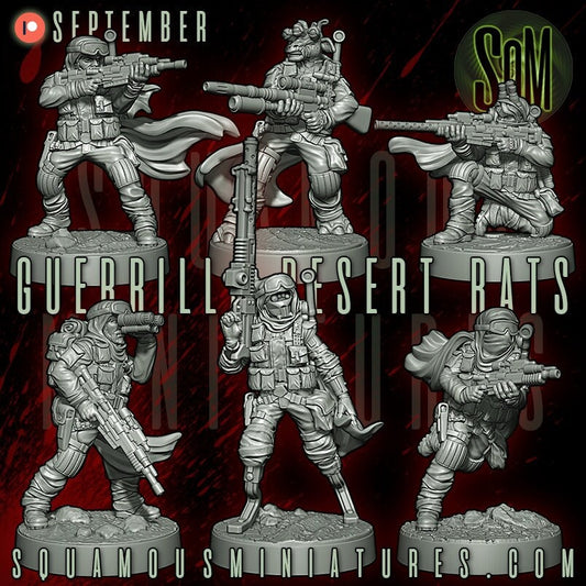 Guerrilla Desert Rats - set of 6 (Sculpted by Squamous Miniatures)