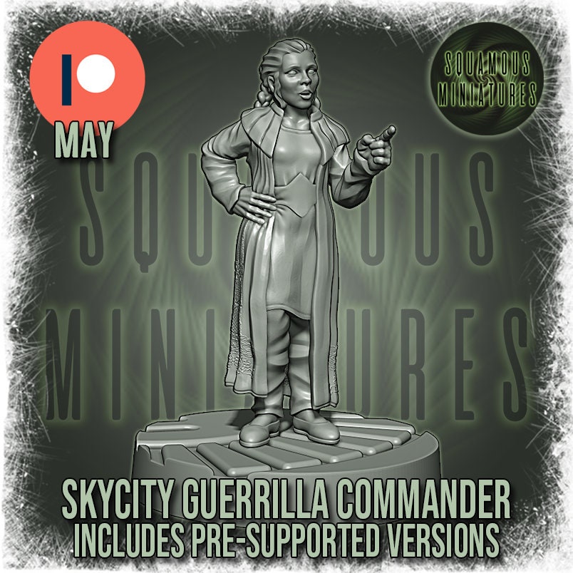 Sky City Guerrilla Commander (pose 2) (Sculpted by Squamous Miniatures)