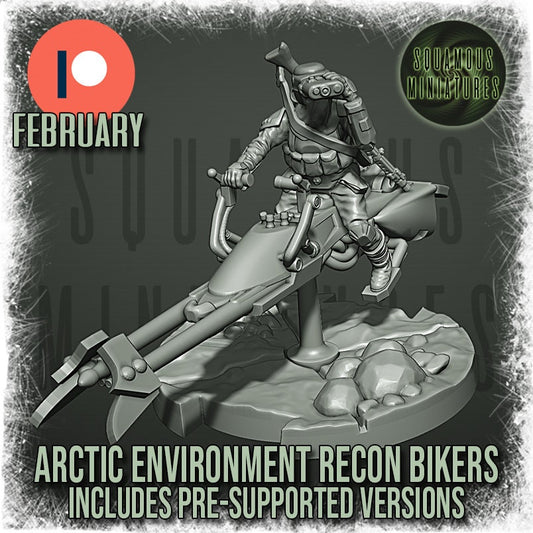 Arctic Environment Recon Biker (4) (Sculpted by Squamous Miniatures)