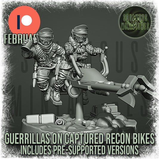 Arctic Guerrillas on Captured Recon Bike (2) (Sculpted by Squamous Miniatures)