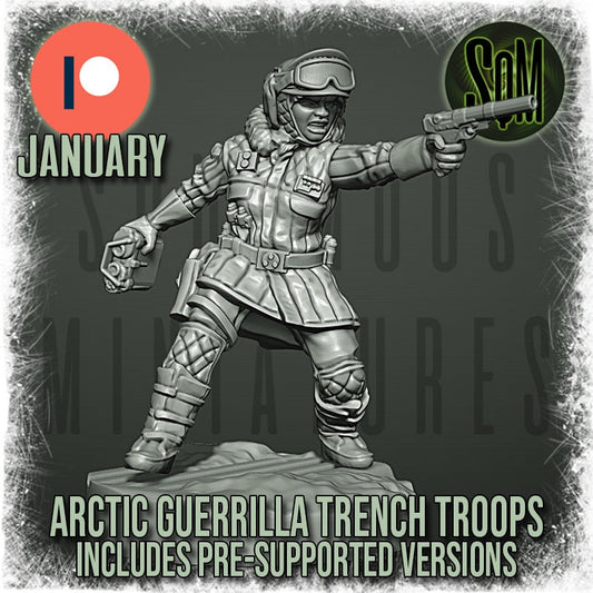 Arctic Guerilla  Trench Troops (female) - Set of 6 (Sculpted by Squamous Miniatures)