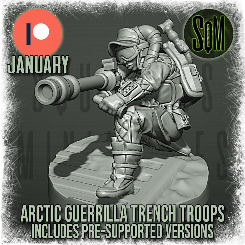 Arctic Guerilla  Trench Troops (female) - Set of 6 (Sculpted by Squamous Miniatures)
