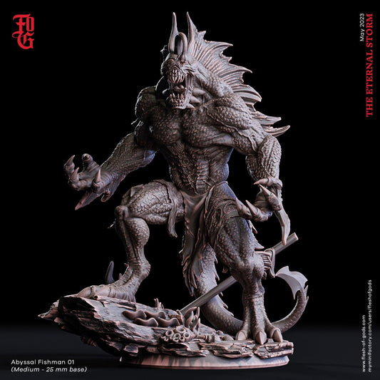 Abyssal Fishman 1 - The Eternal Storm (sculpted by Flesh of Gods miniatures)