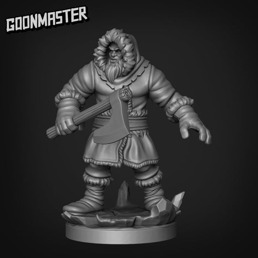 Frozen Tribe Axeman 01 - Frozen Wasteland (Sculpted by Goon Master Games)