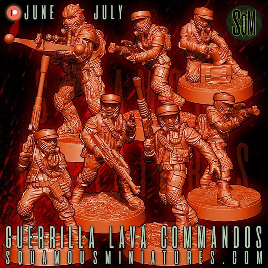 Guerrilla Lava Commandos - set of 7 (Sculpted by Squamous Miniatures)