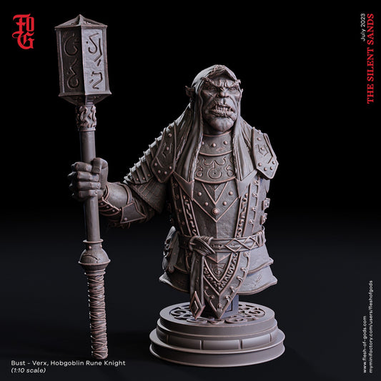 Verx, Hobgoblin Rune Knight BUST - The Silent Sands (sculpted by Flesh of Gods miniatures)