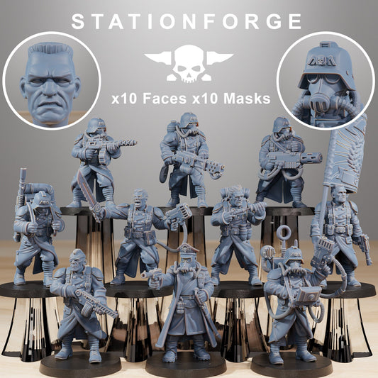 Grim Guard Combatants - set of 10 (sculpted by Stationforge)
