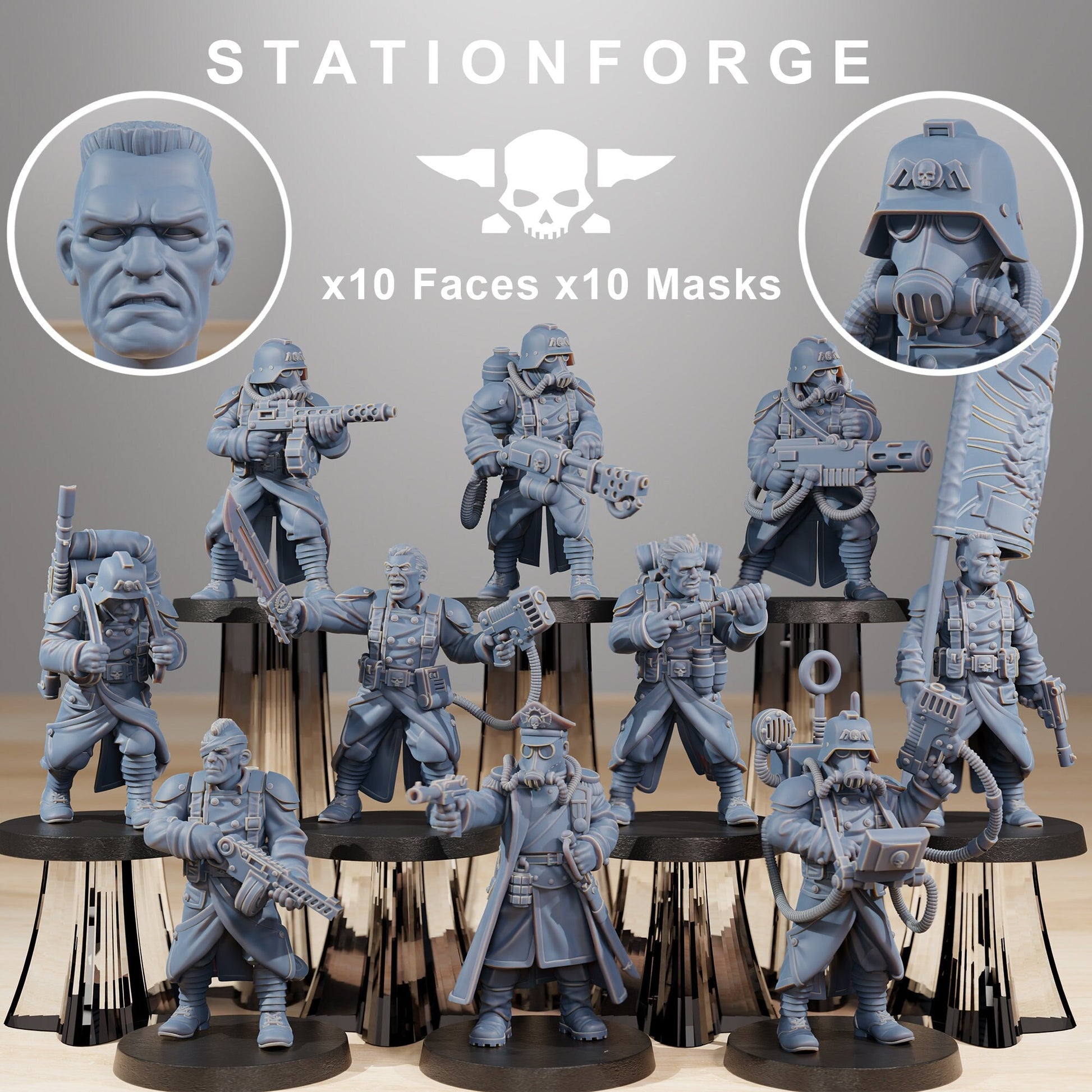 Grim Guard Combatants - set of 10 (sculpted by Stationforge)