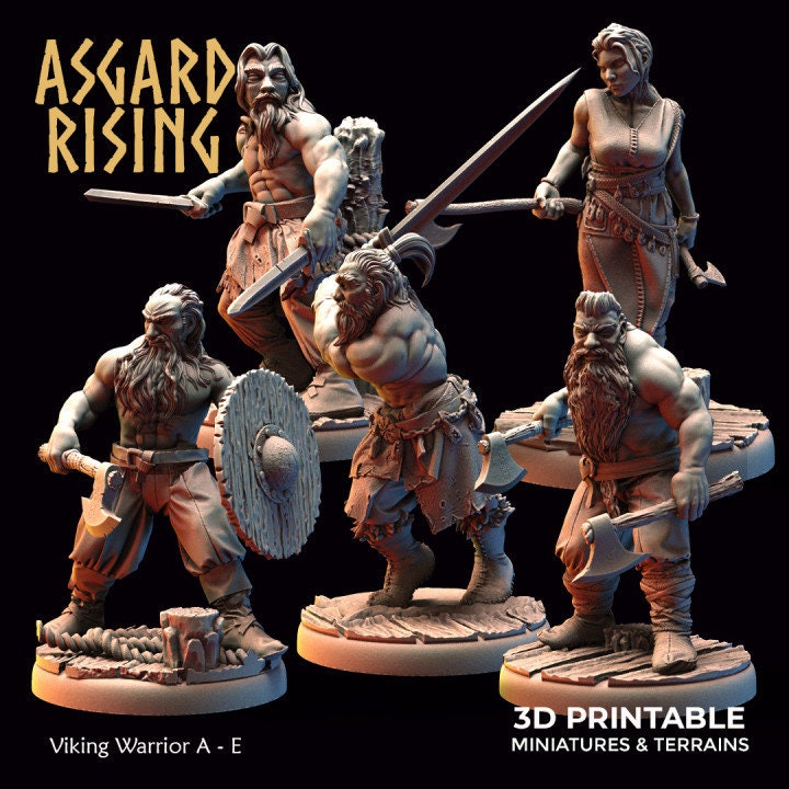 Viking Warriors x5 (ver. 1) sculpted by Asgard Rising