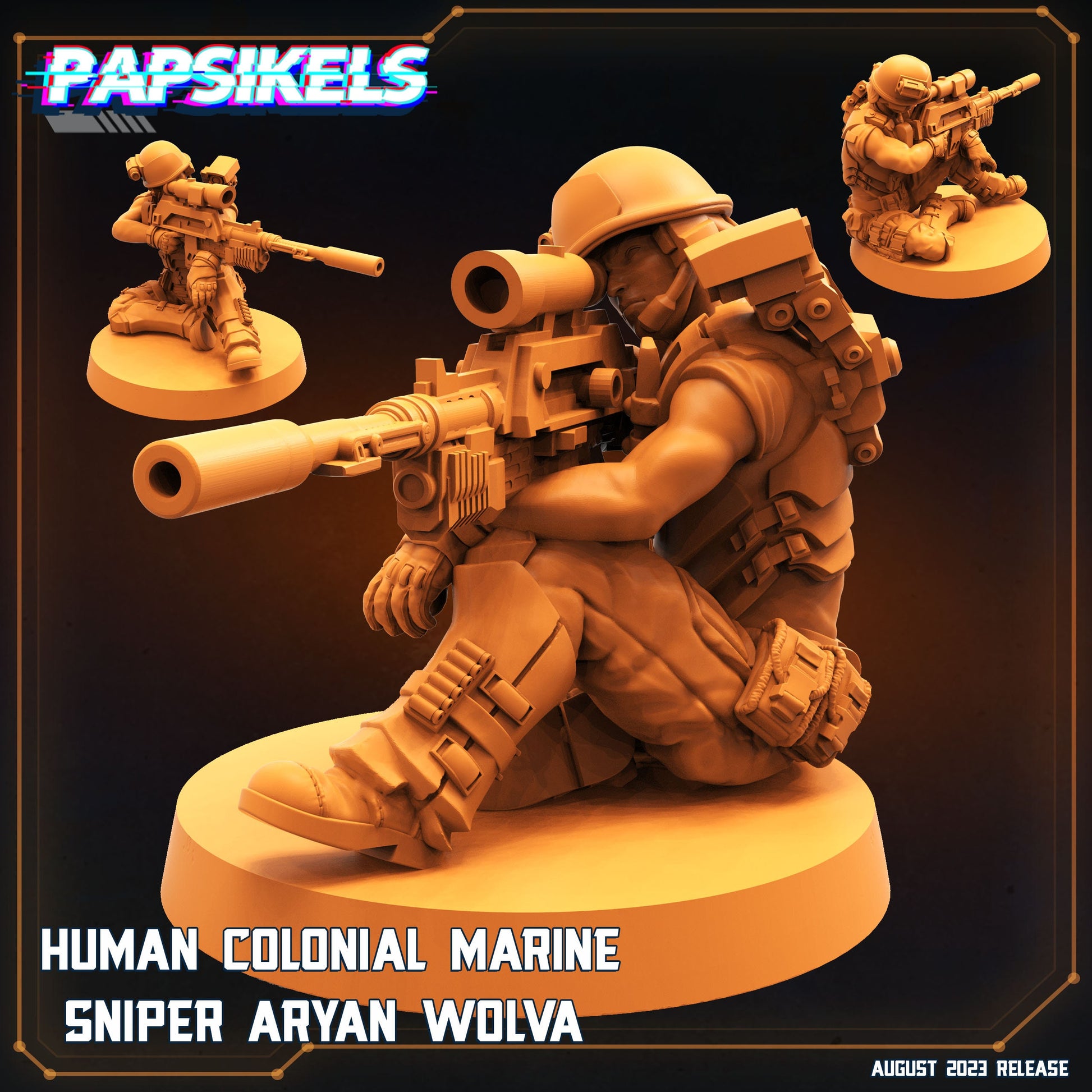 Human Colonial Marine Sniper Aryan Wolva (sculpted by Papsikels)