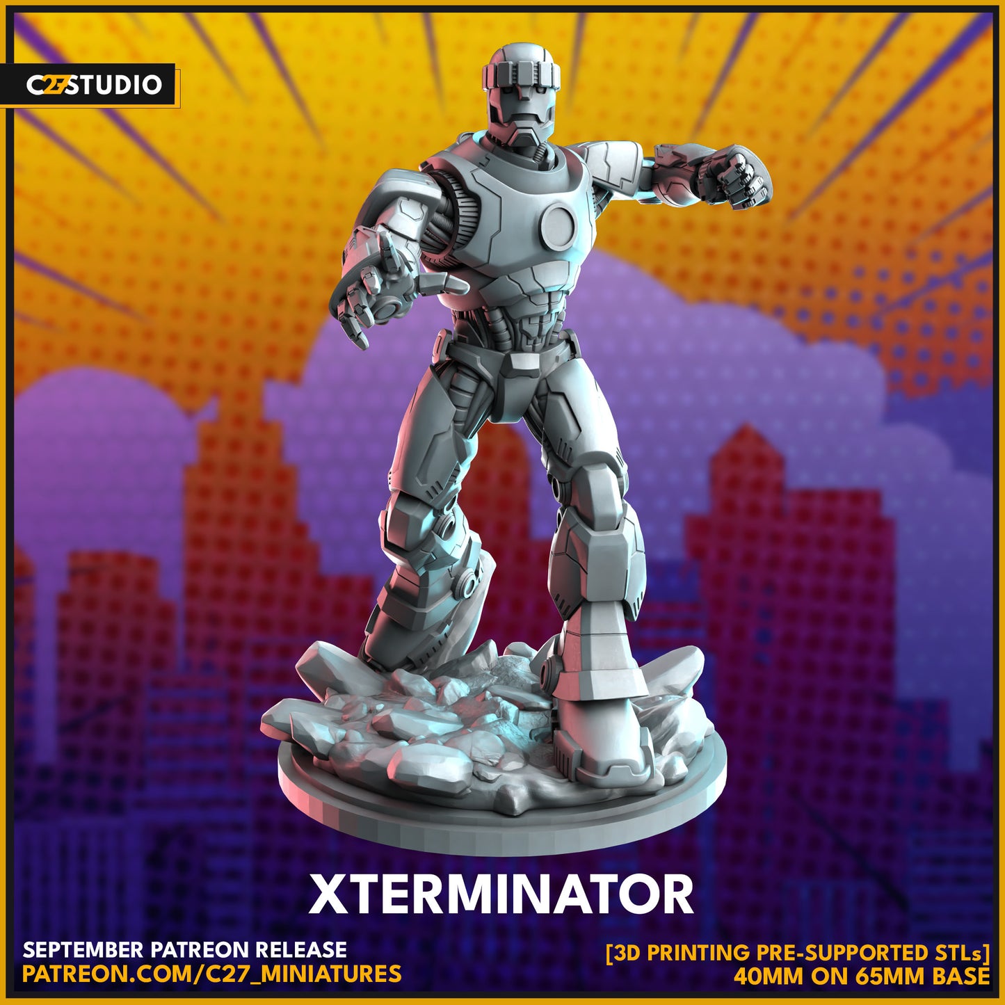 Xterminator / 80s Sentinel 40mm miniature (sculpted by C27 collectibles) (Crisis Protocol Proxy/Alternative)