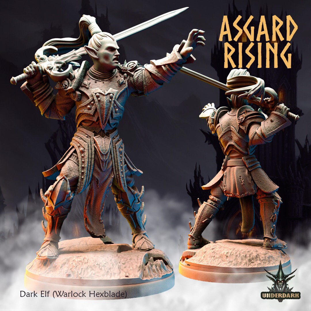 Dark Elf Warlock Hexblade (sculpted by Asgard Rising)