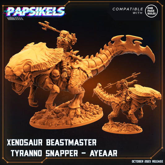 Xenosaur Beastmaster - Tyranno Snapper Ayeaar - Skull Hunter - Predator Fan Art (sculpted by Papsikels)