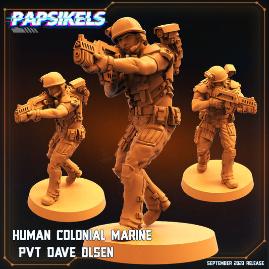 Human Colonial Marine Pvt Dave Olsen (sculpted by Papsikels)