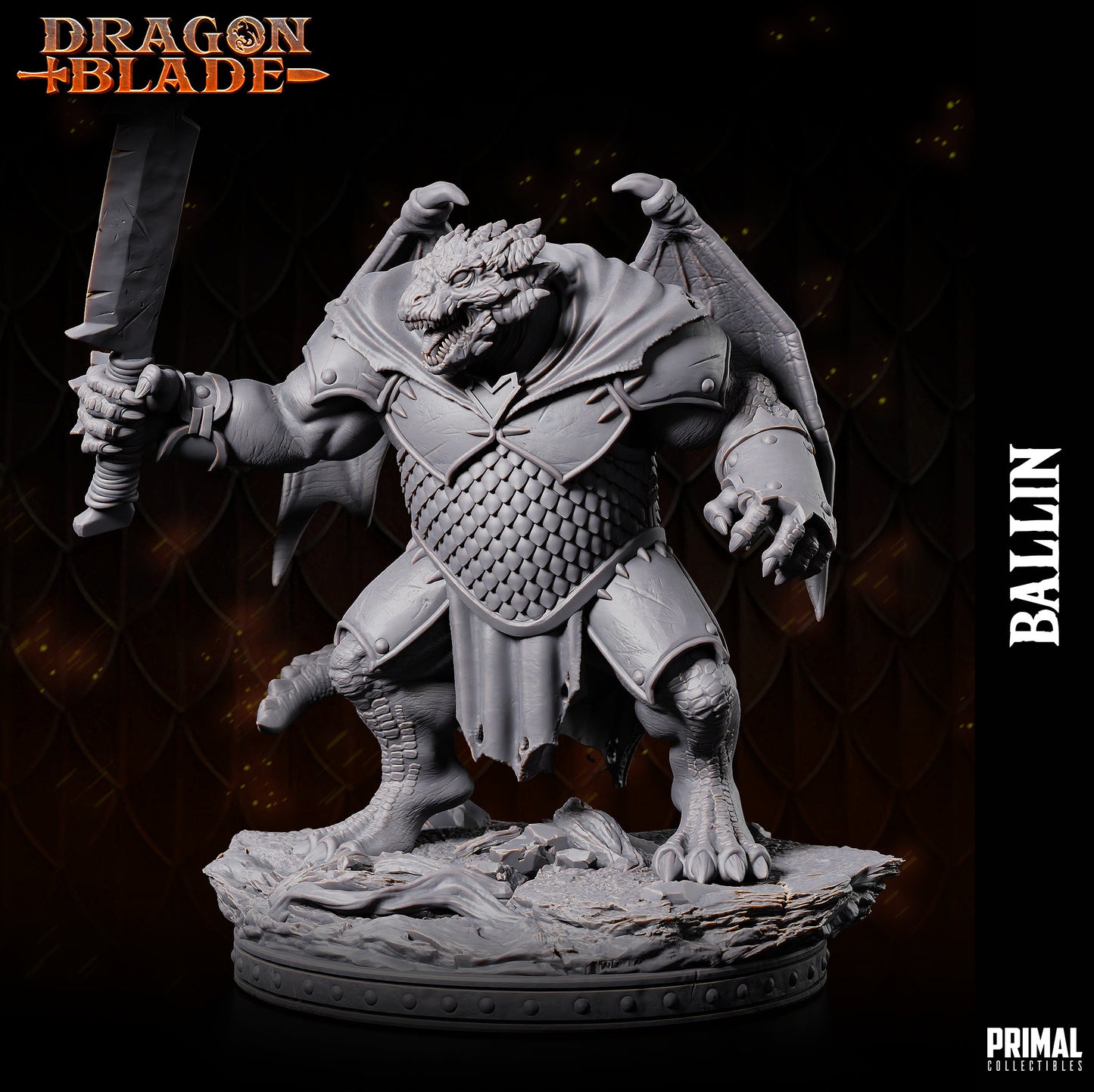 Ballin - Draconian Warrior (32mm / 75mm) - Sculpted by Primal Collectibles