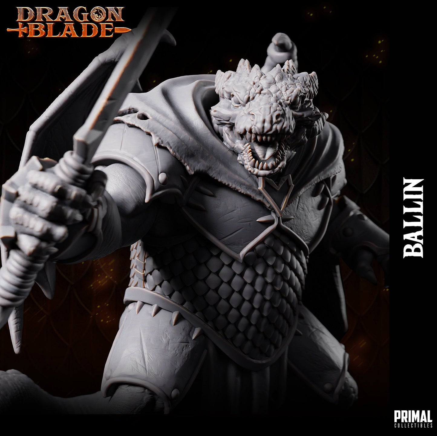 Ballin - Draconian Warrior (32mm / 75mm) - Sculpted by Primal Collectibles