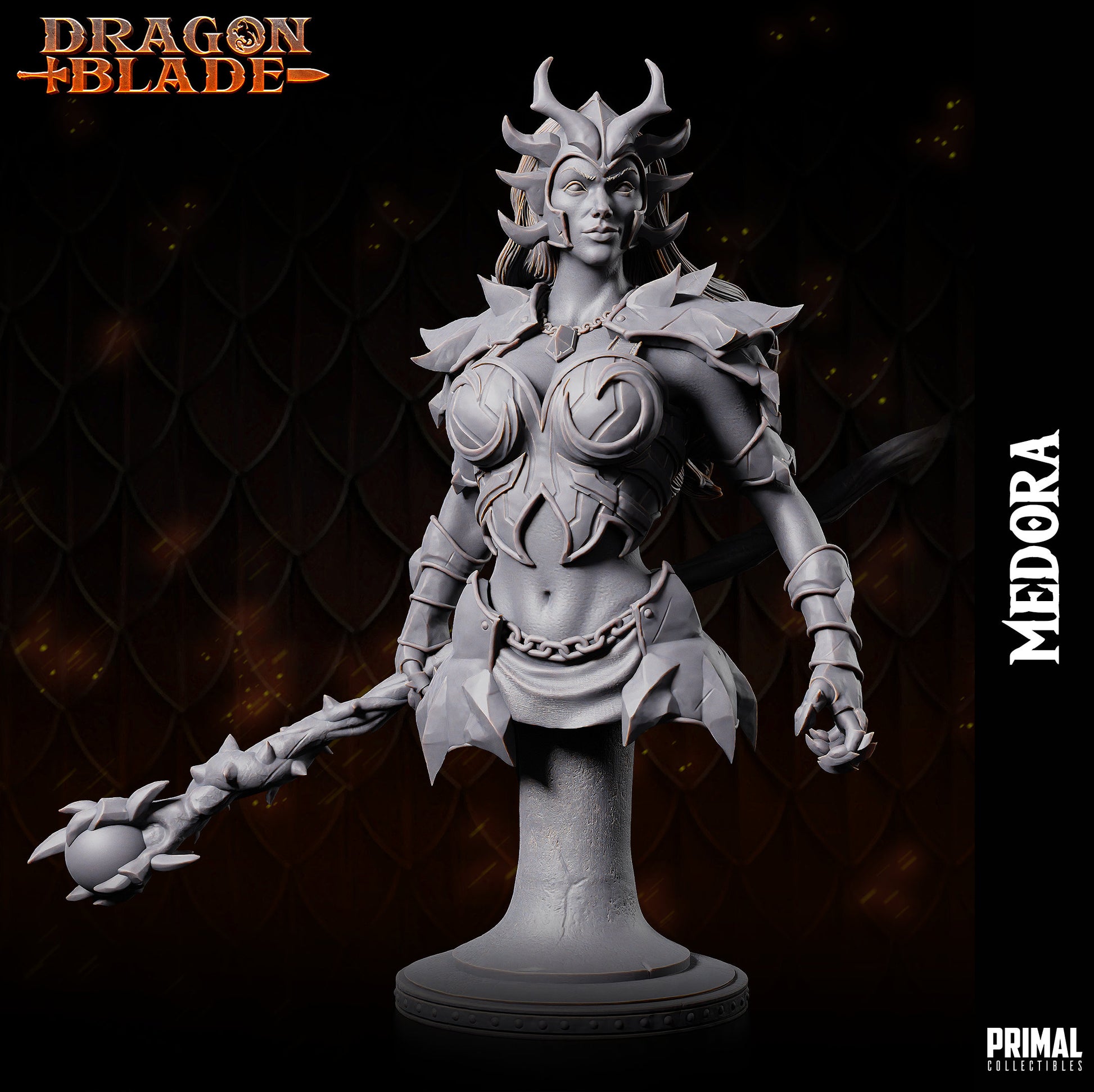 Medora - Dark Dragon Queen (32mm / 75mm / Bust) - Sculpted by Primal Collectibles