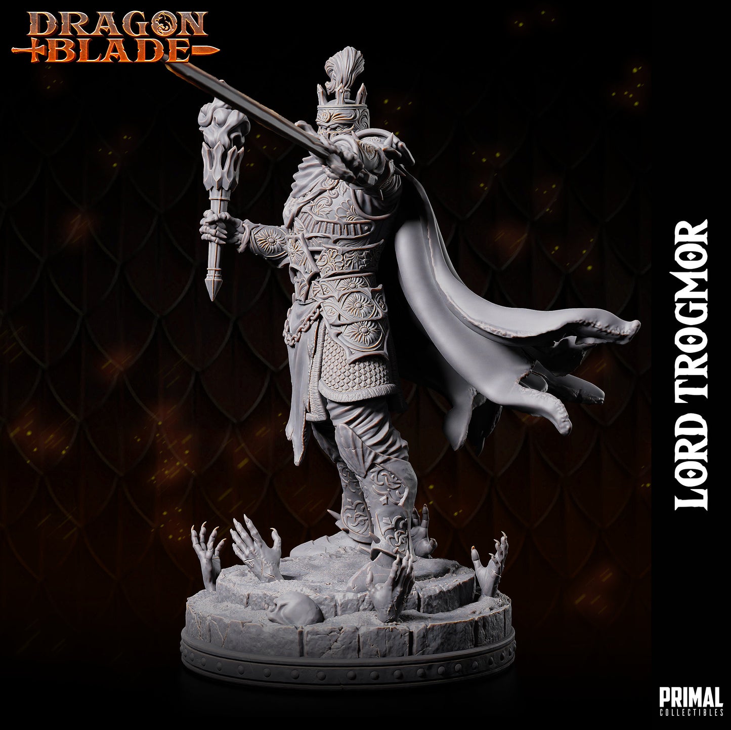 Lord Trogmor - Death Knight Boss (32mm / 75mm / Bust) - Sculpted by Primal Collectibles