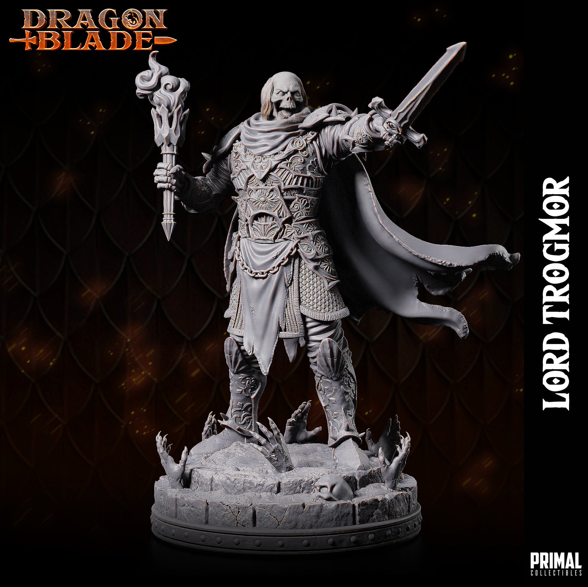 Lord Trogmor - Death Knight Boss (32mm / 75mm / Bust) - Sculpted by Primal Collectibles