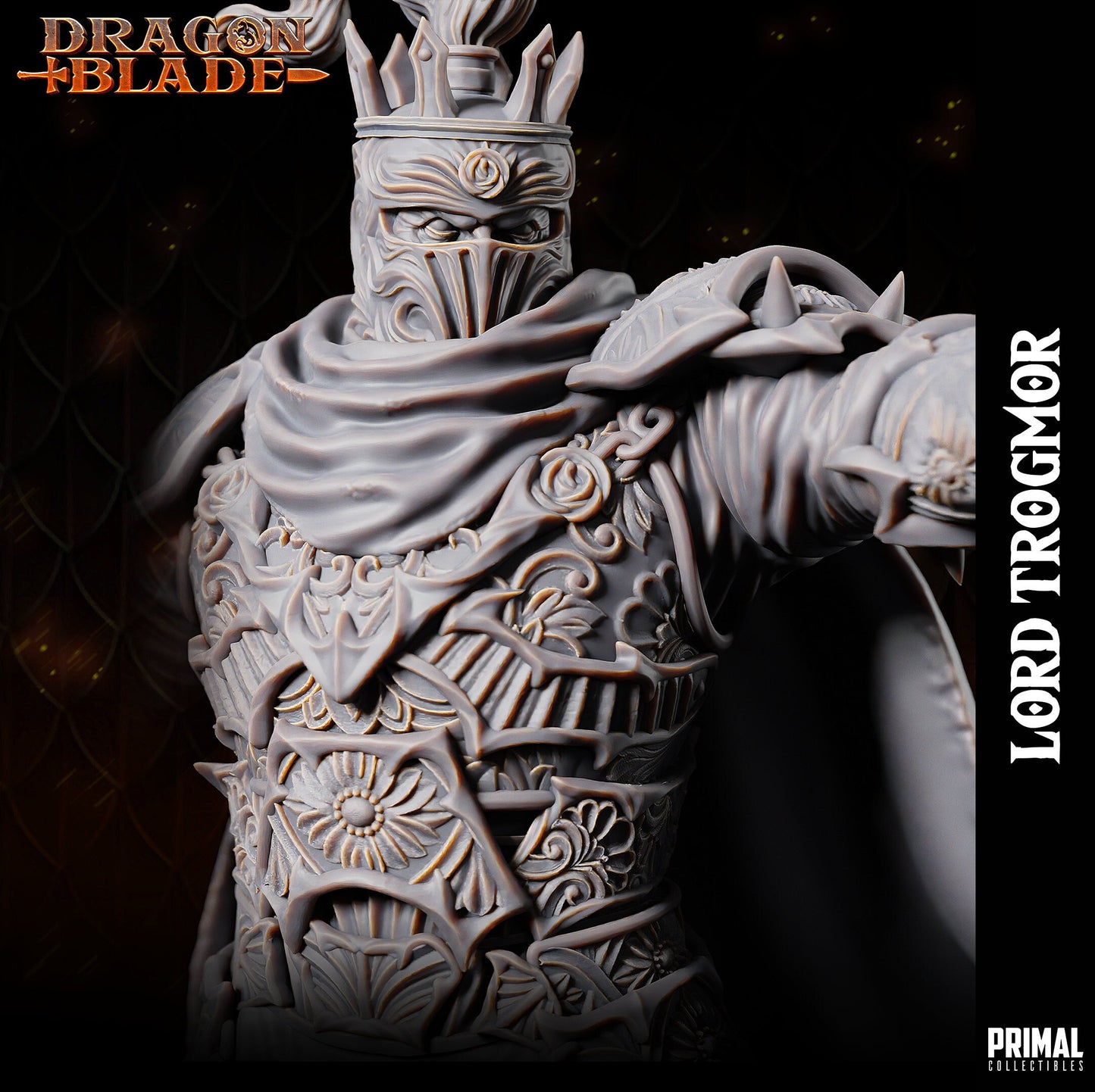 Lord Trogmor - Death Knight Boss (32mm / 75mm / Bust) - Sculpted by Primal Collectibles