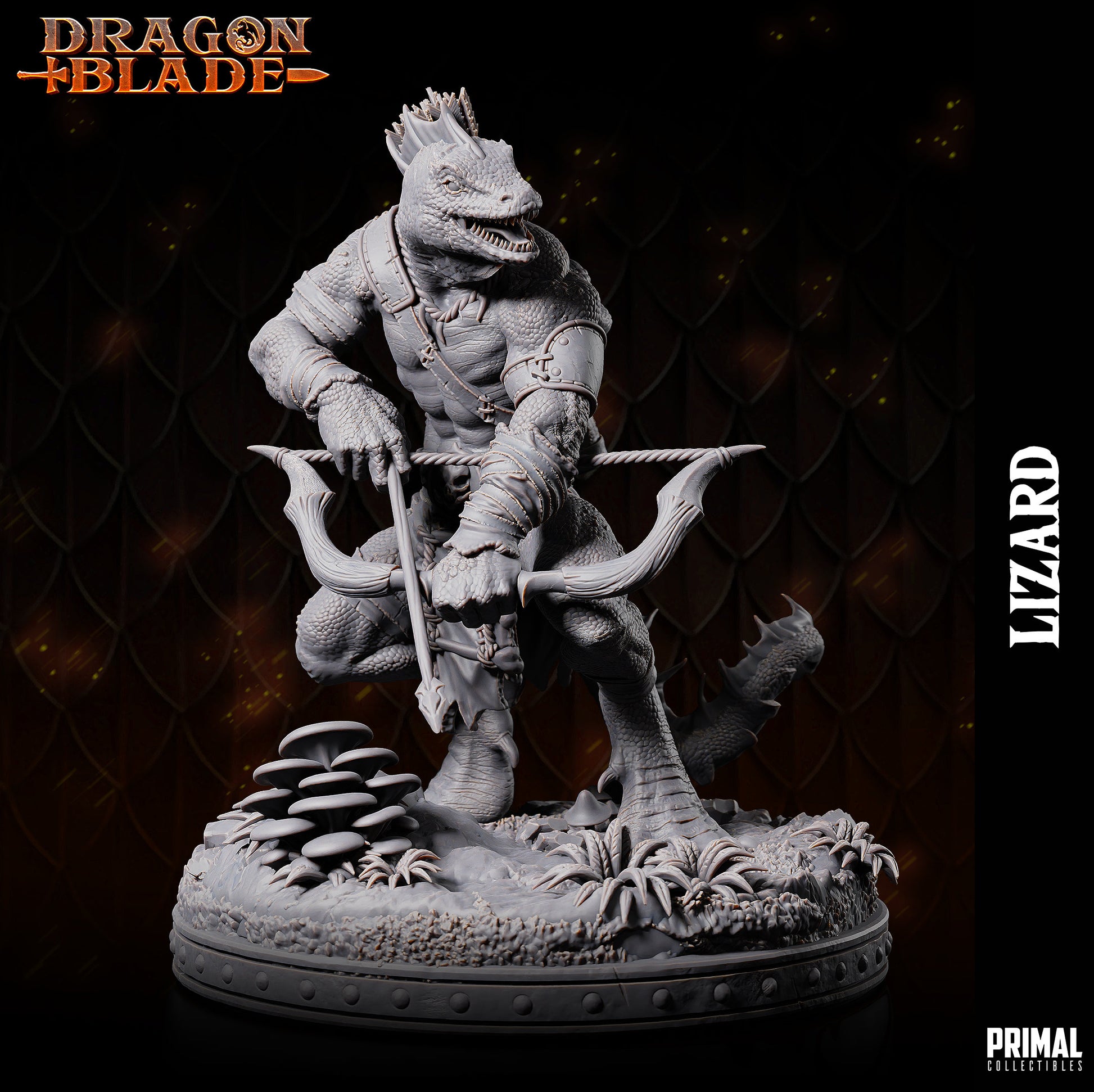 Lizardman 2 (32mm / 75mm) - Sculpted by Primal Collectibles