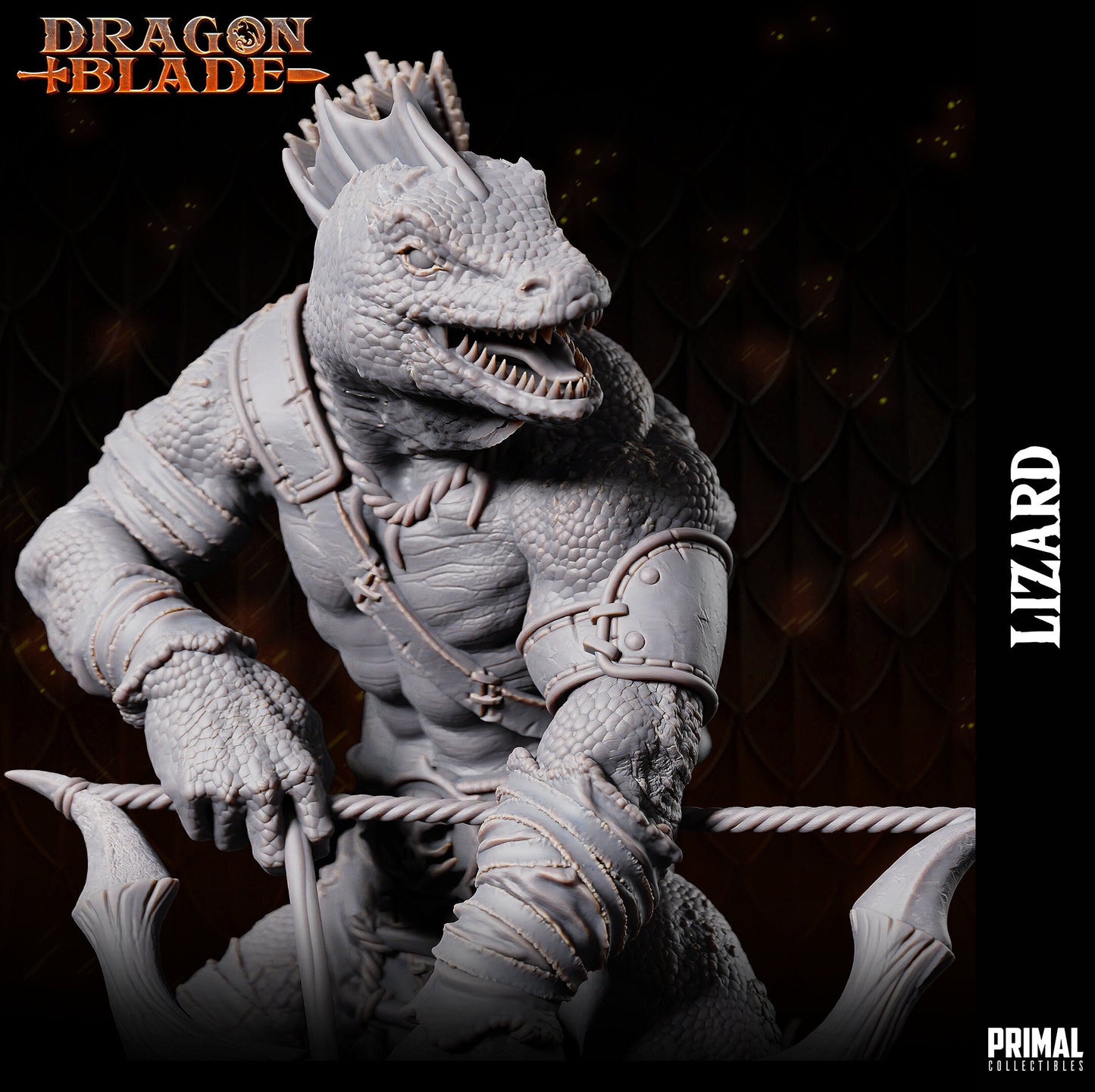 Lizardman 2 (32mm / 75mm) - Sculpted by Primal Collectibles