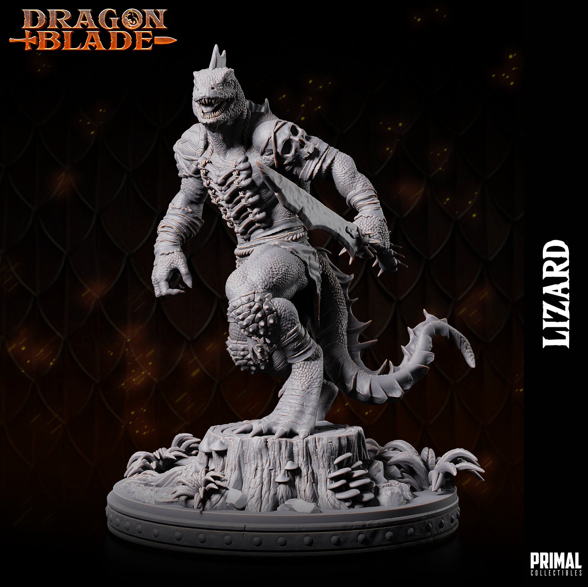 Lizardman 3 (32mm / 75mm) - Sculpted by Primal Collectibles