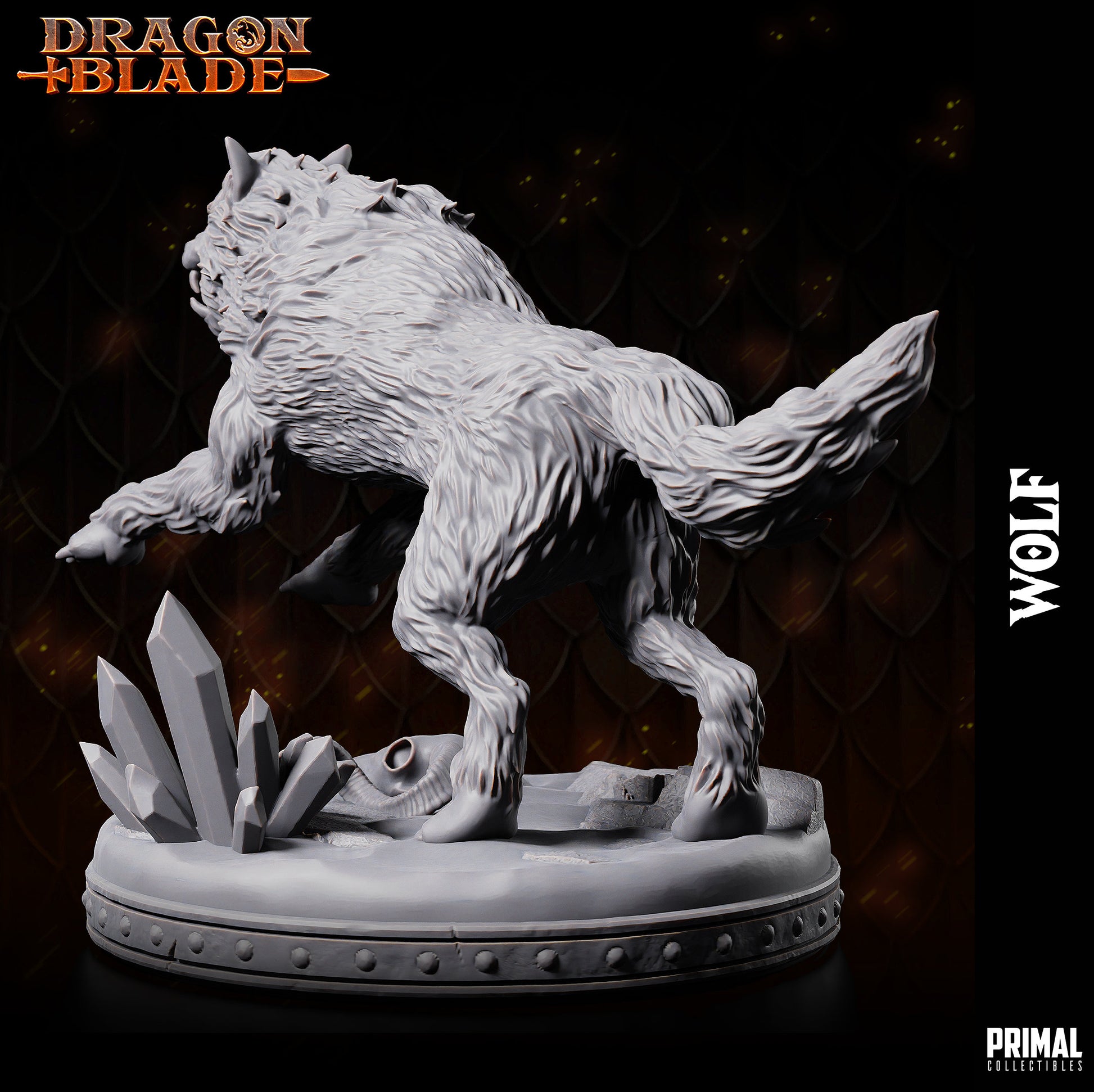 Wolf Snowdasher 1 (32mm / 75mm) - Sculpted by Primal Collectibles