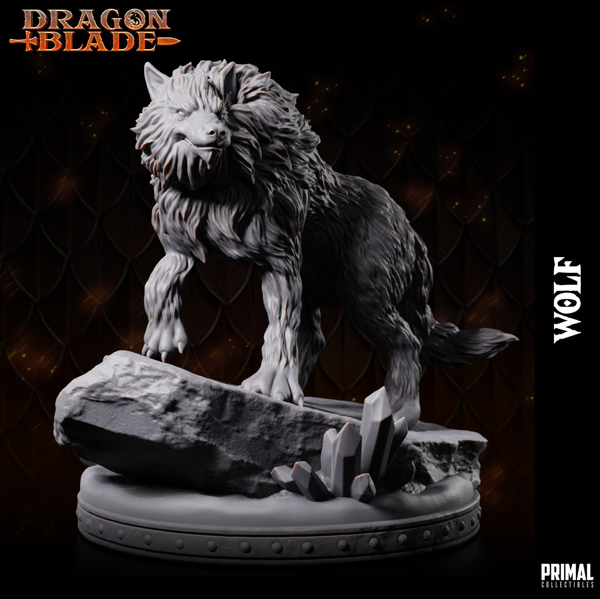 Wolf Snowdasher 2 (32mm / 75mm) - Sculpted by Primal Collectibles