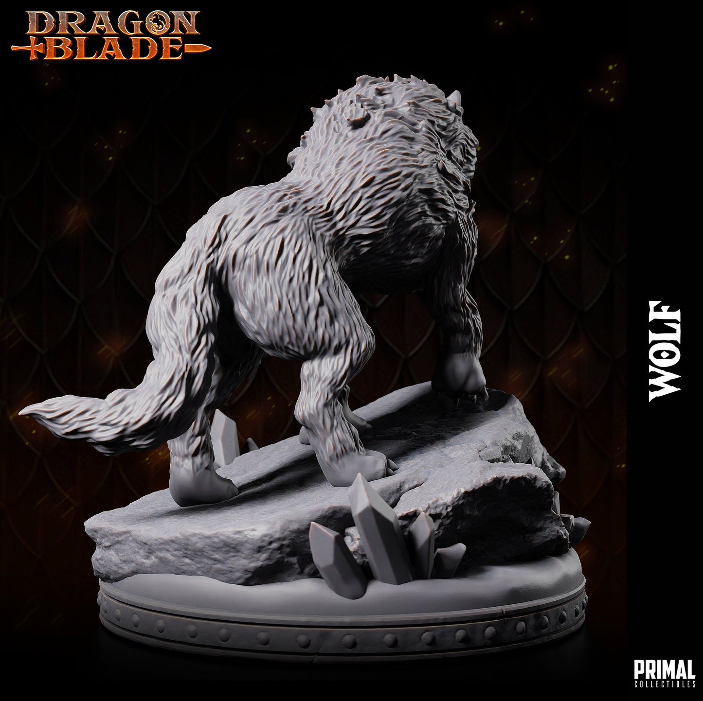 Wolf Snowdasher 2 (32mm / 75mm) - Sculpted by Primal Collectibles