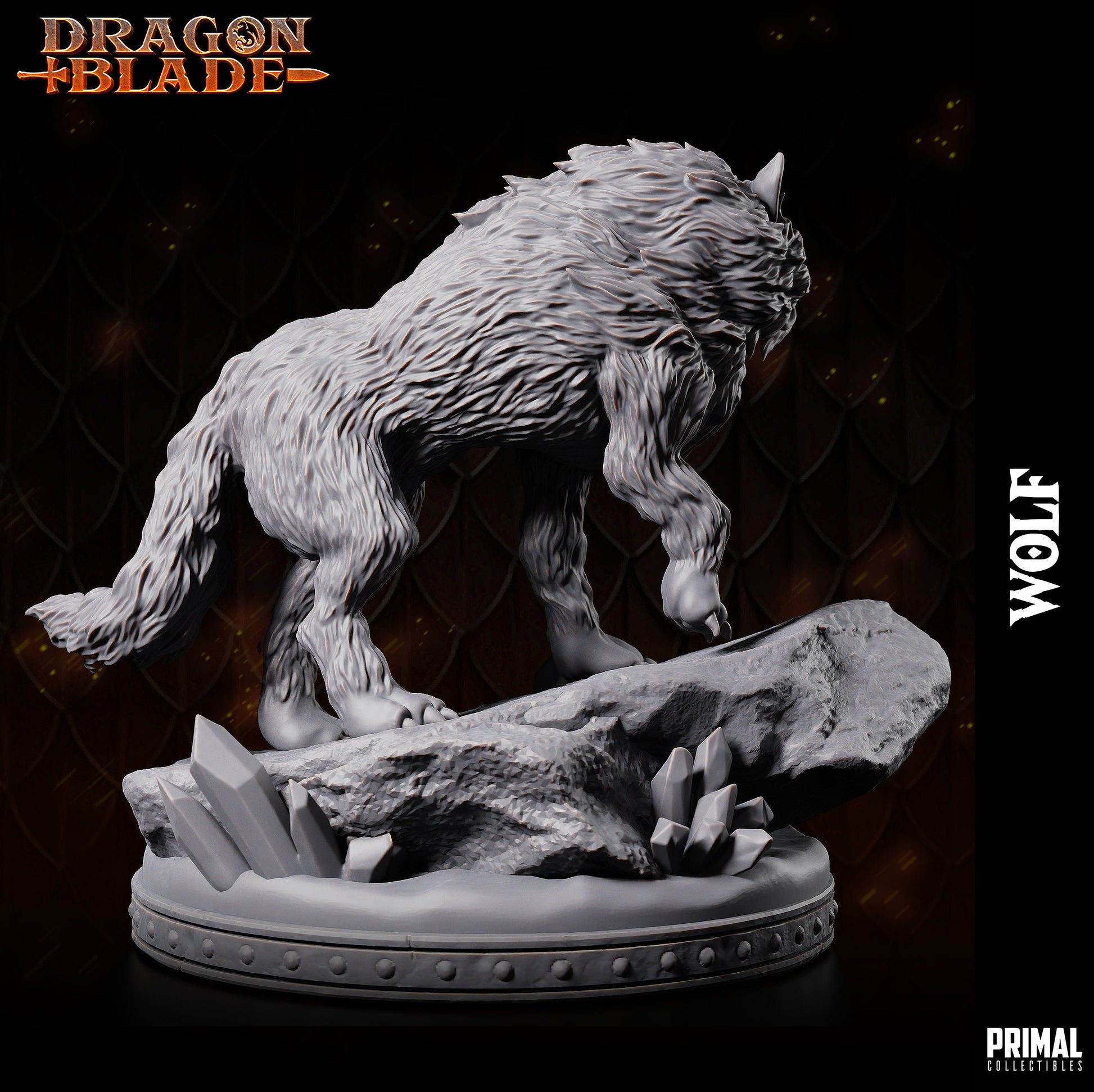 Wolf Snowdasher 2 (32mm / 75mm) - Sculpted by Primal Collectibles