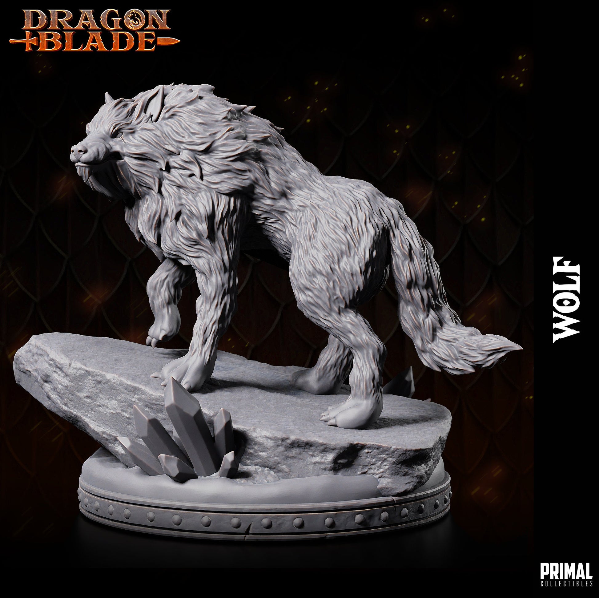 Wolf Snowdasher 2 (32mm / 75mm) - Sculpted by Primal Collectibles