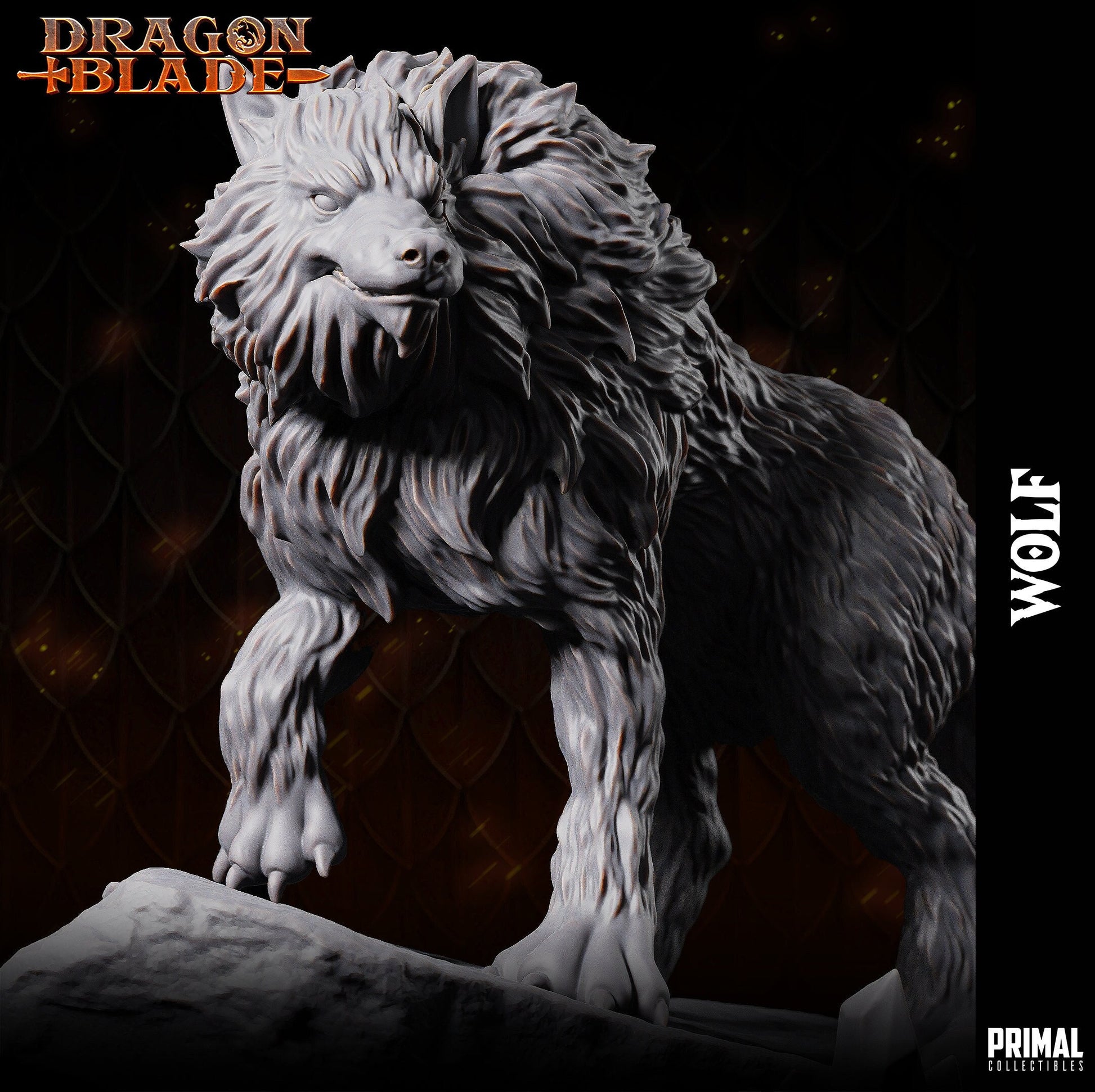 Wolf Snowdasher 2 (32mm / 75mm) - Sculpted by Primal Collectibles