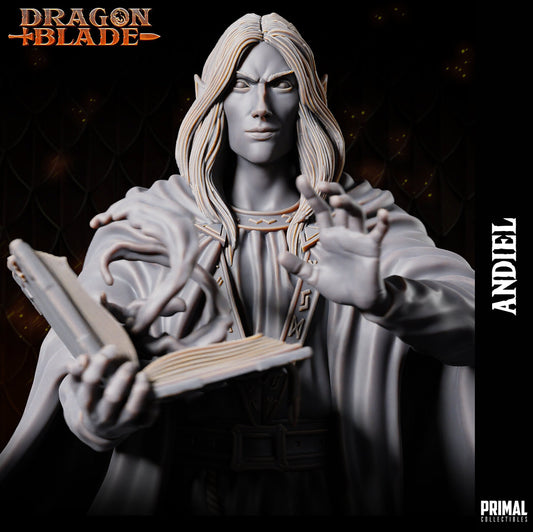 Andiel - Dark Elf Wizard (32mm / 75mm / Bust) - Sculpted by Primal Collectibles