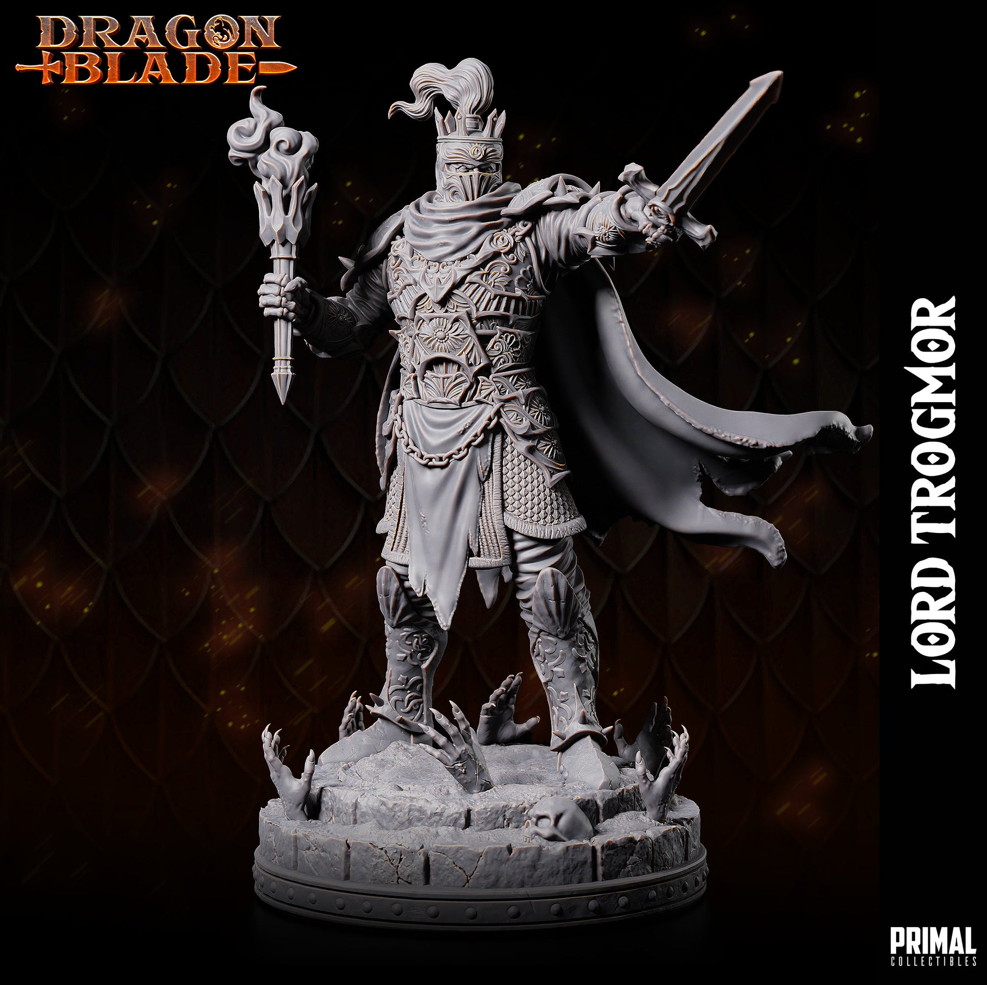 Lord Trogmor - Death Knight Boss (32mm / 75mm / Bust) - Sculpted by Primal Collectibles