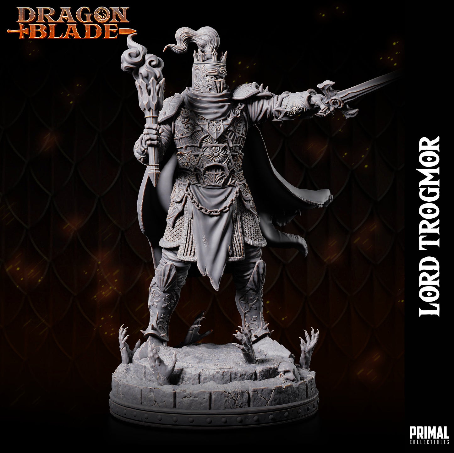 Lord Trogmor - Death Knight Boss (32mm / 75mm / Bust) - Sculpted by Primal Collectibles