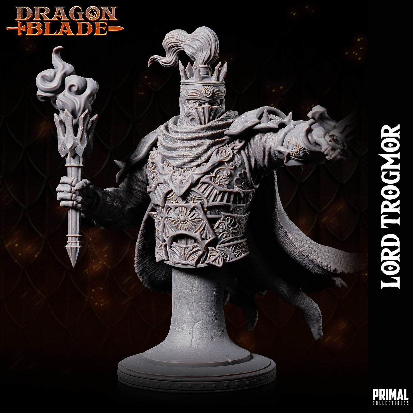 Lord Trogmor - Death Knight Boss (32mm / 75mm / Bust) - Sculpted by Primal Collectibles