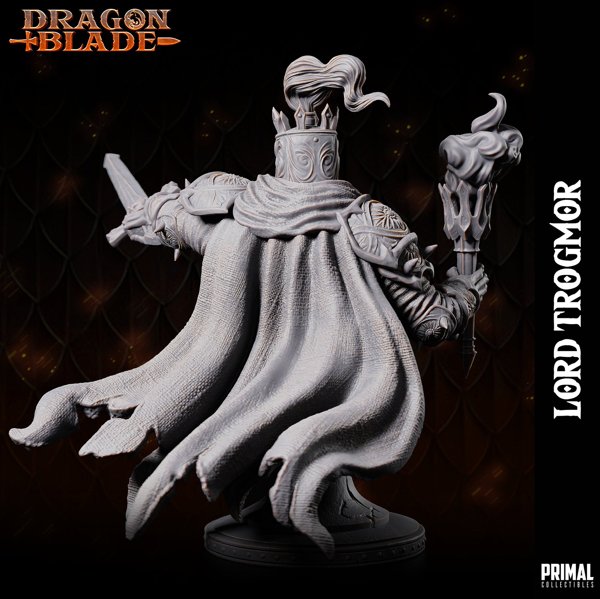 Lord Trogmor - Death Knight Boss (32mm / 75mm / Bust) - Sculpted by Primal Collectibles