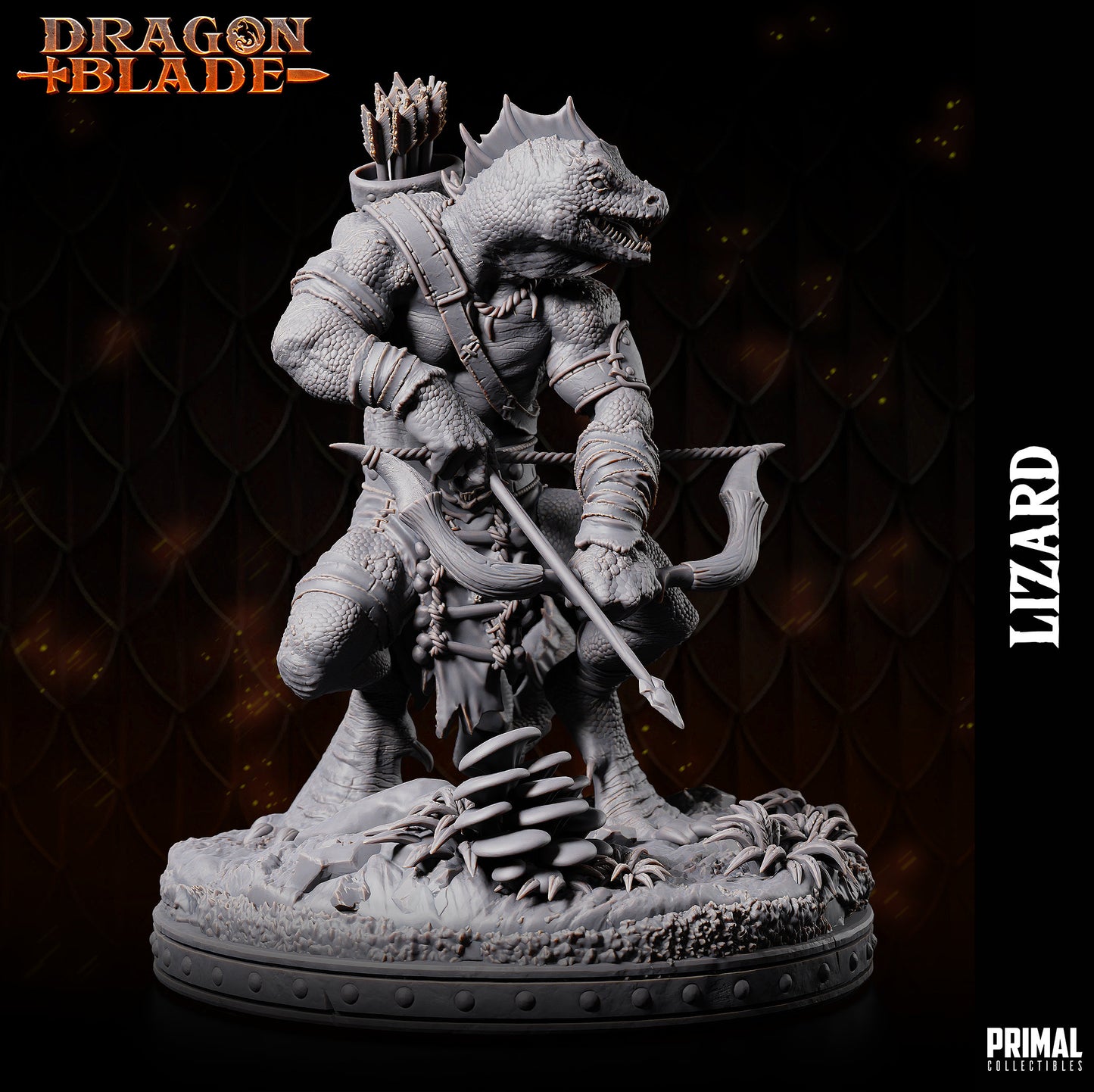 Lizardman 2 (32mm / 75mm) - Sculpted by Primal Collectibles