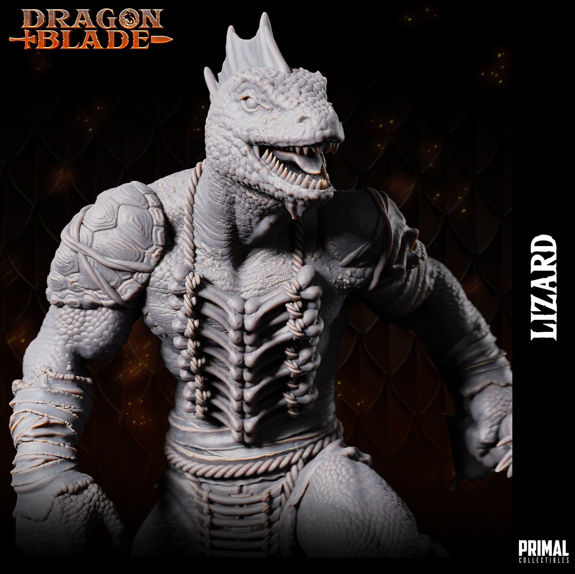 Lizardman 3 (32mm / 75mm) - Sculpted by Primal Collectibles