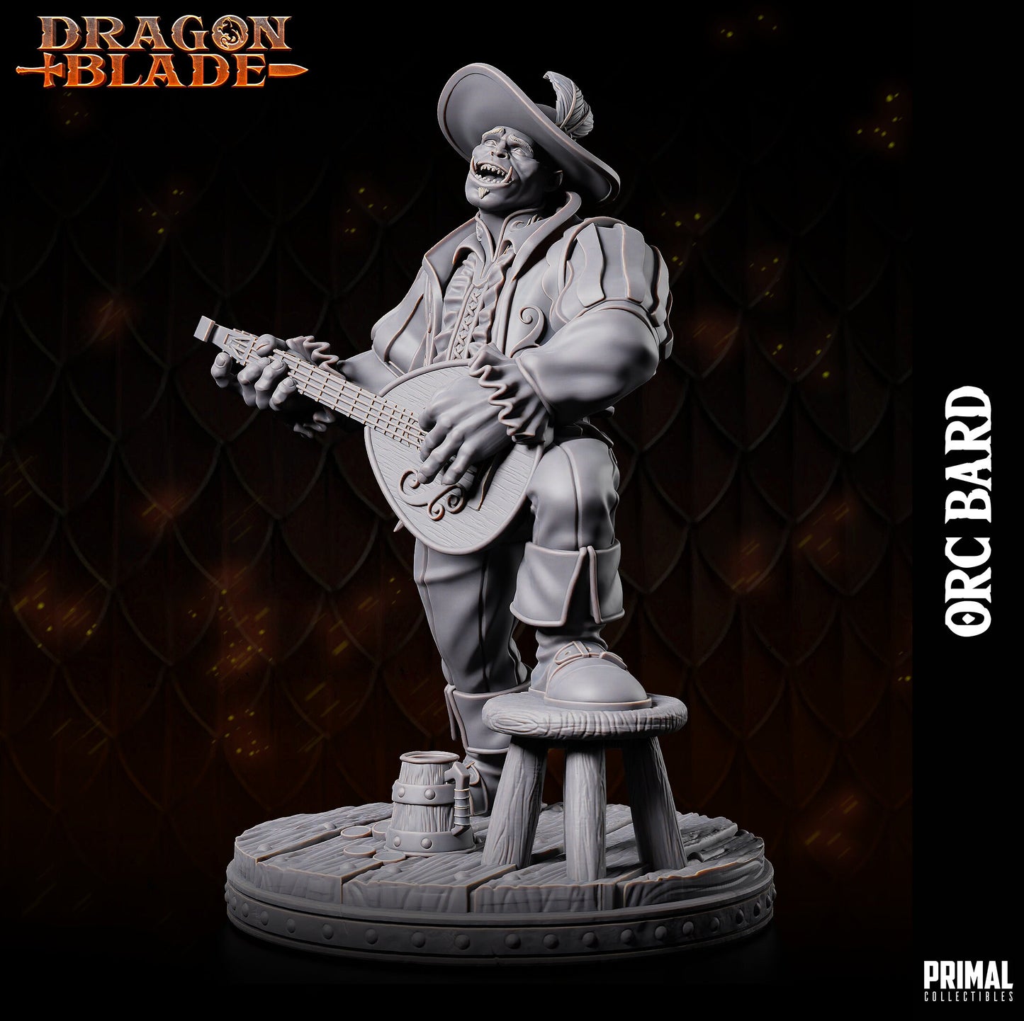 Orc Bard (32mm / 75mm) - Sculpted by Primal Collectibles