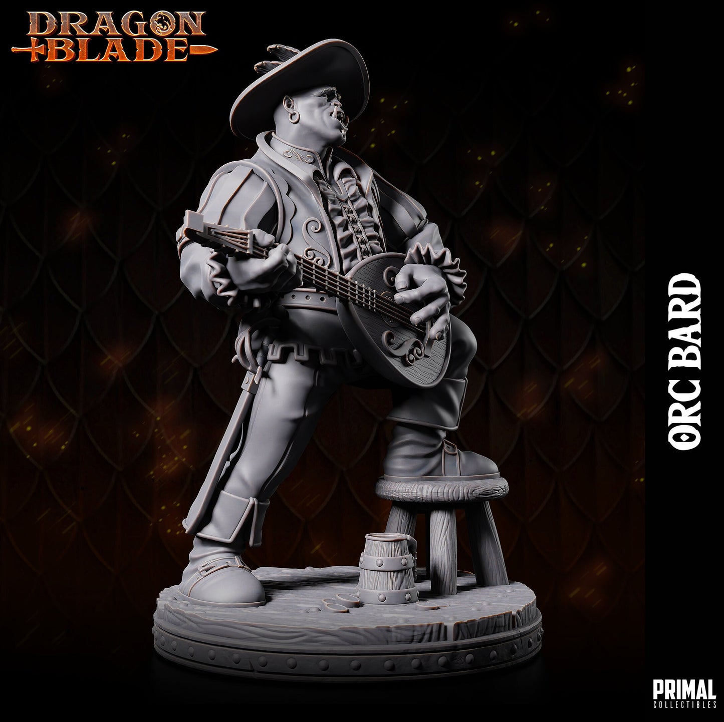 Orc Bard (32mm / 75mm) - Sculpted by Primal Collectibles