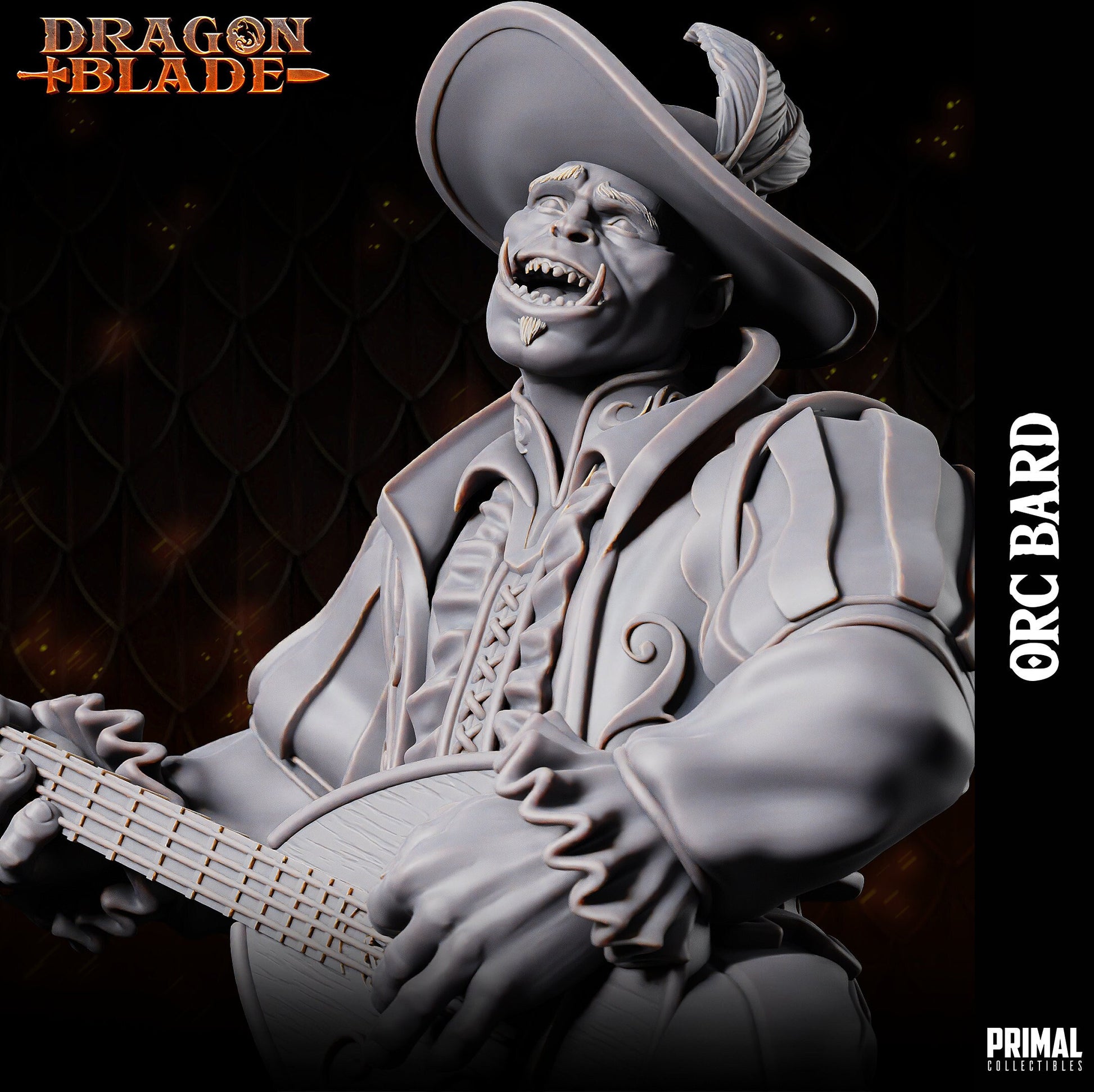 Orc Bard (32mm / 75mm) - Sculpted by Primal Collectibles