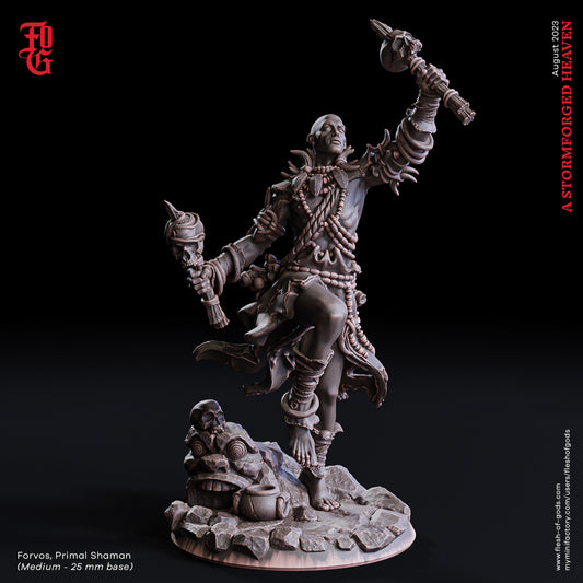 Forvos, Primal Shaman - A Stormforged Heaven (sculpted by Flesh of Gods miniatures)