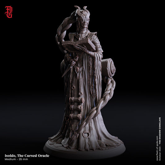 Isolde, The Cursed Oracle (Half-Demon Fighter) - The Shadow Conclave (sculpted by Flesh of Gods miniatures)