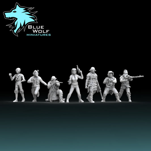 Space Smugglers (7 models) - (sculpted by Blue Wolf Miniatures)