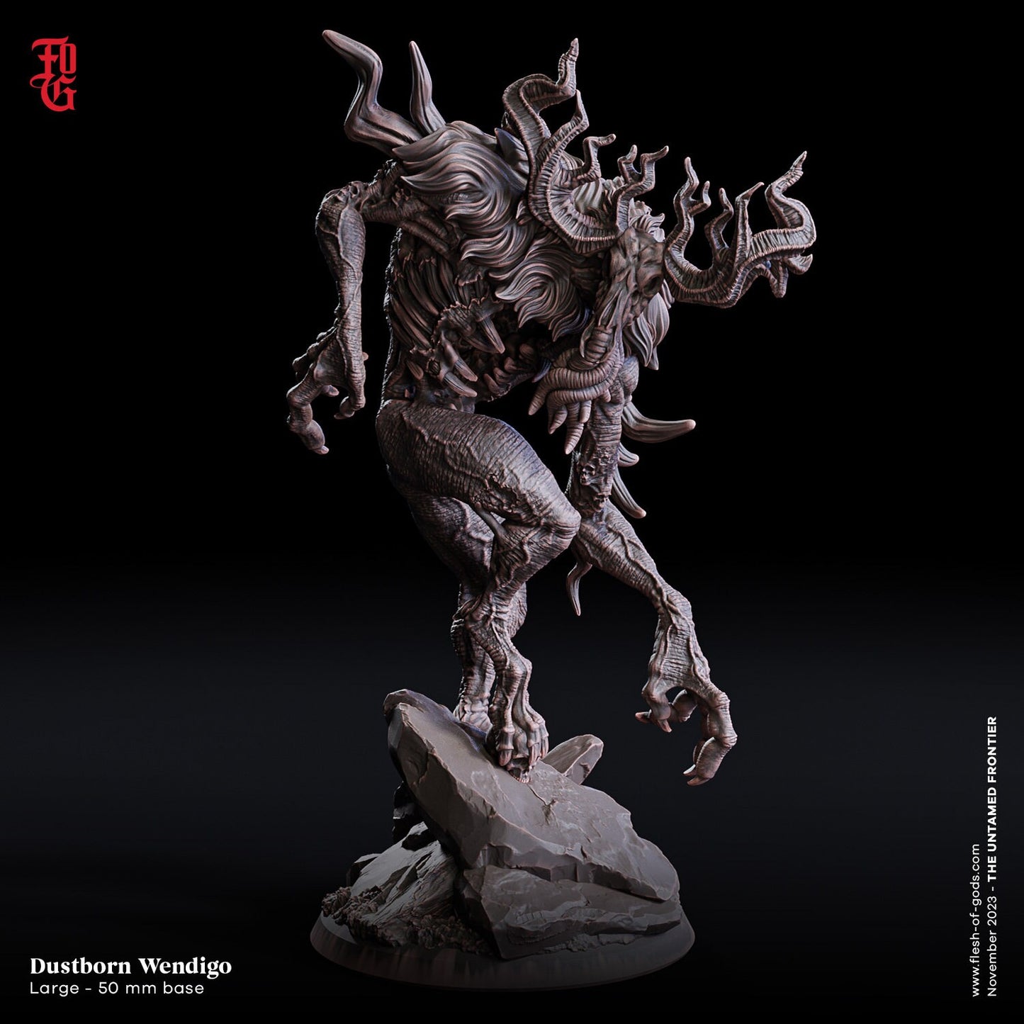 Dustborn Wendigo - The Untamed Frontier (sculpted by Flesh of Gods miniatures)